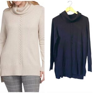 NWOT Tribal Women's black very soft Cowl Neck Sweater size Large